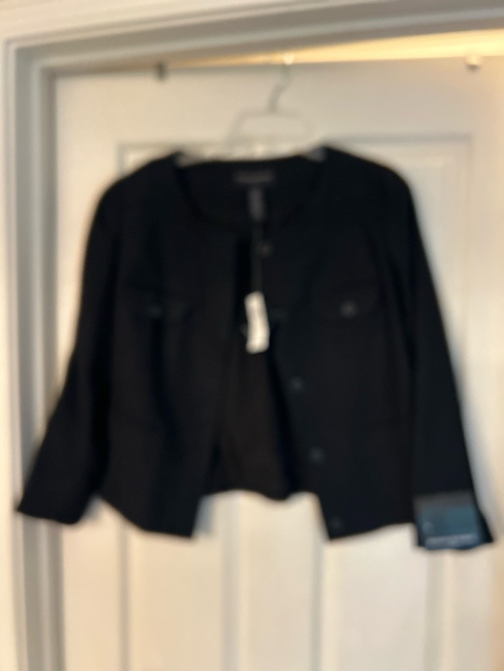 Banana Republic Black Women's Collarless Jacket - Classic Style